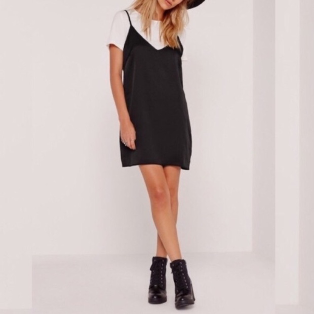 Silly black dress with softest white crop top